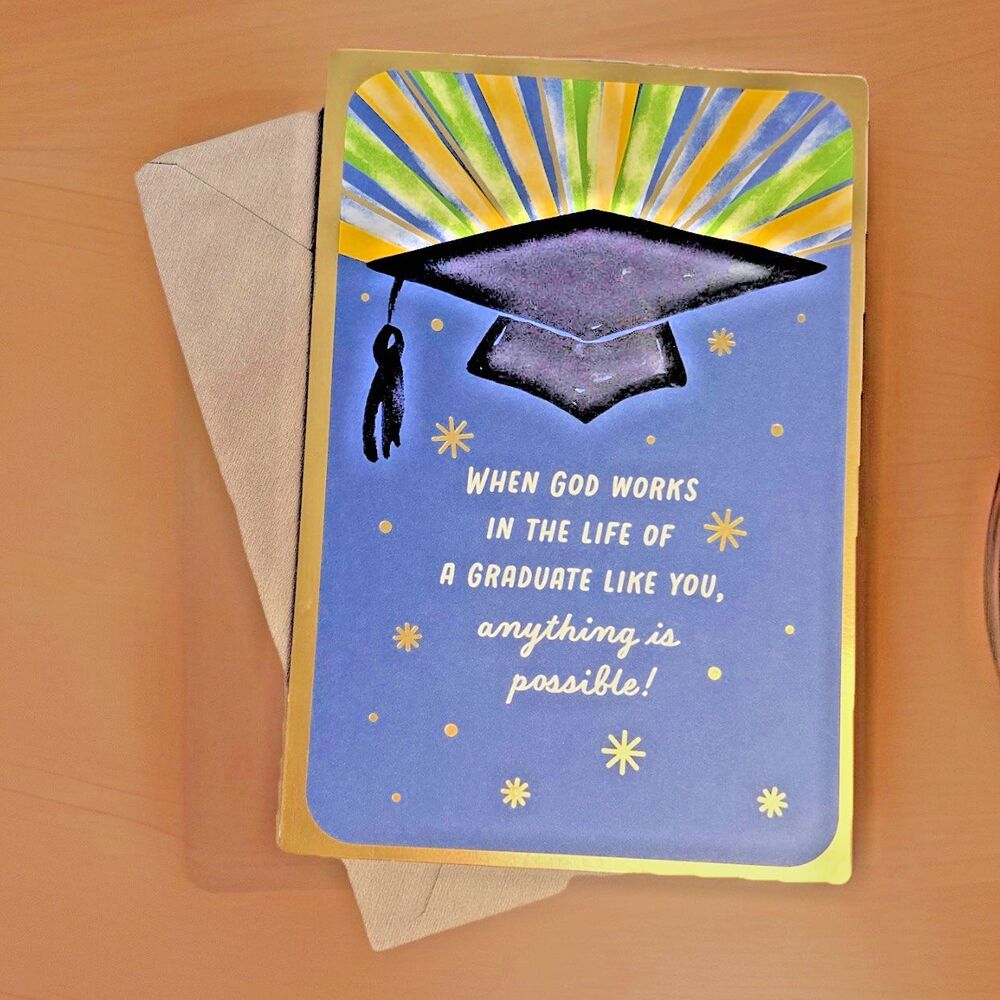 Religious Graduation Card by Dayspring Joyfully Yours Matthew 19:26 Spripture